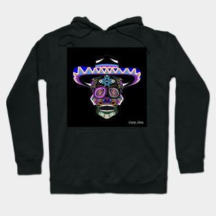 mariachi in sombrero vaquero skull ecopop Hoodie